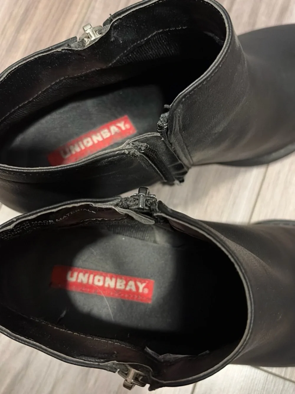 UNIONBAY Black Kids Ankle Boots with Side Zipper